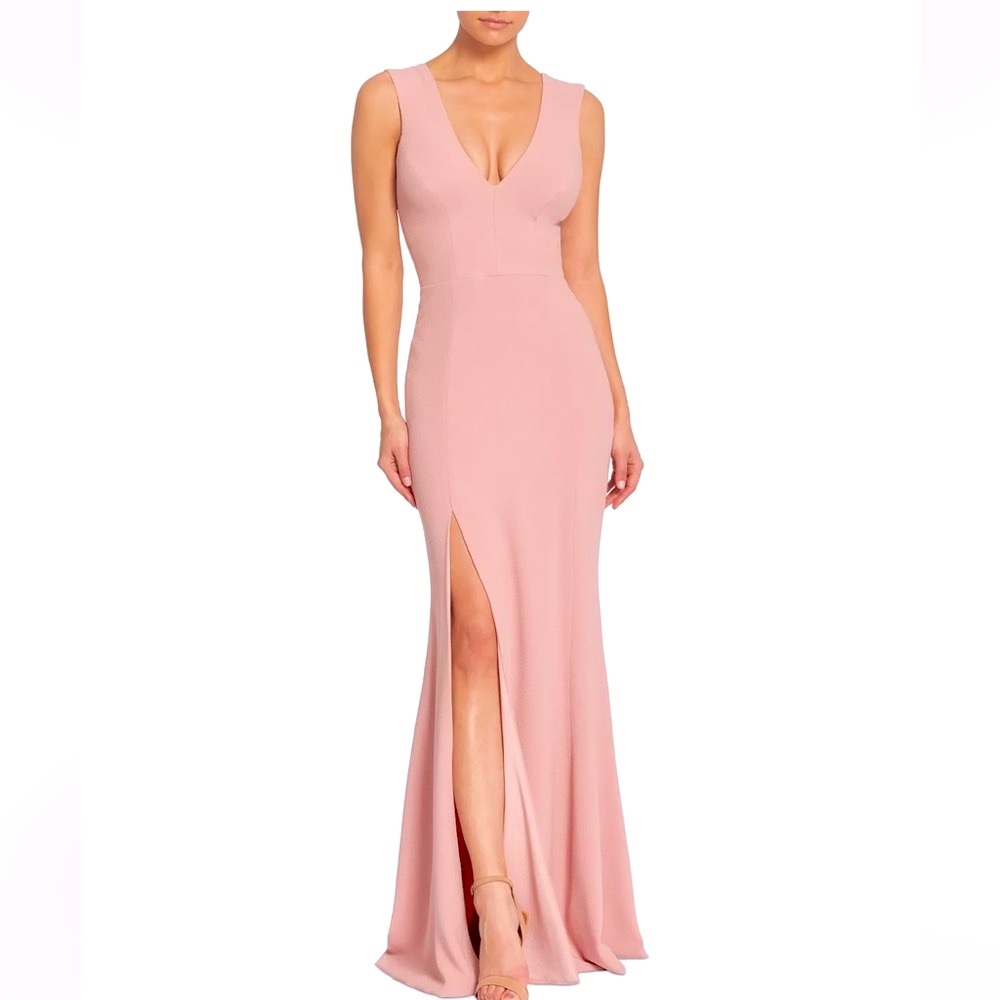 Dress the Population Sandra V Neck Gown: Blush